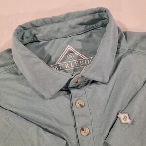 Burlebo Polo Shirt Mens Small Teal Mint Stretch Performance Active Outdoor Golf